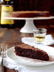 For the grown ups only! This SUNKEN DRUNKEN CHOCOLATE CAKE is rich, luscious and decadent and gluten free | Plus Ate Six
