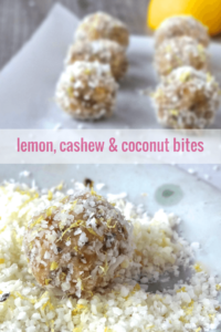 Lemon, cashew & coconut bites
